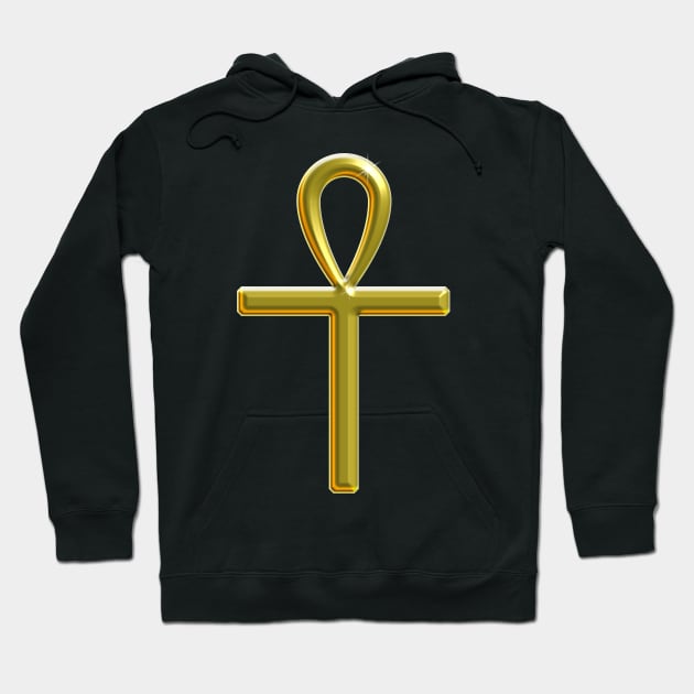 Golden Ankh - Key of Life Hoodie by MettaArtUK